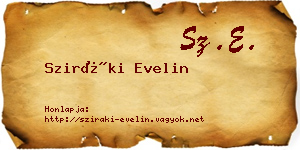 Sziráki Evelin névjegykártya